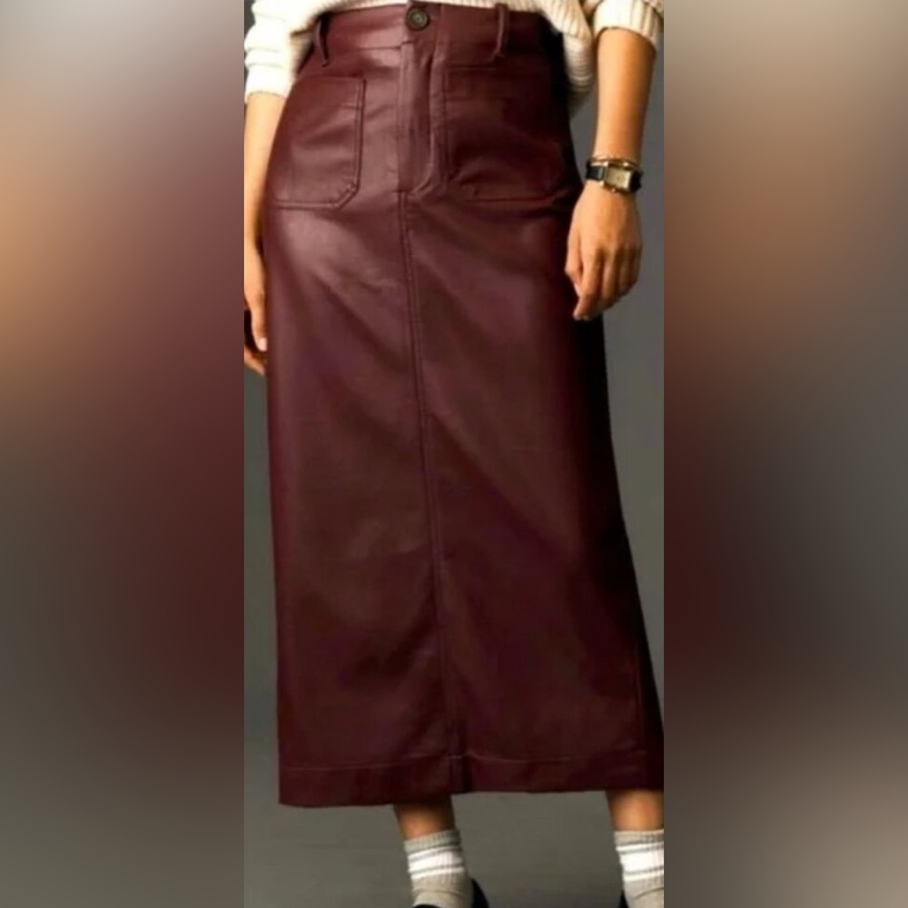 Maeve Burgundy A-Line Skirt